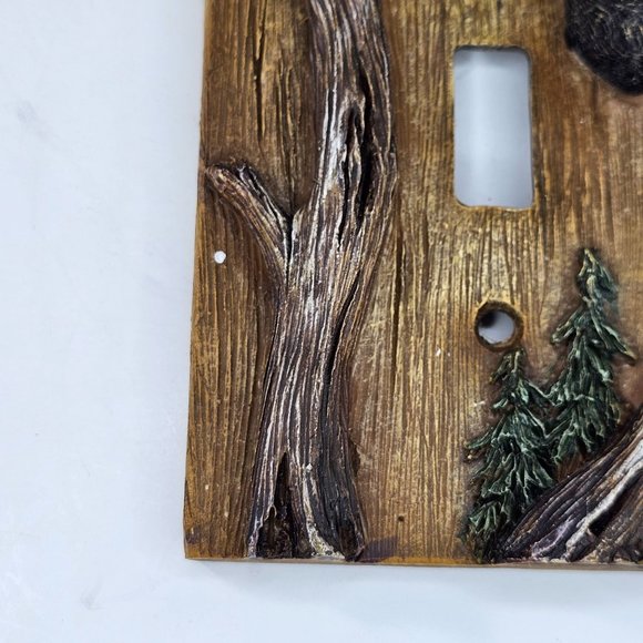 Vintage Slifka Black Bear Cubs Climbing Light Switch Plate Cover - Picture 3 of 10
